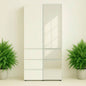 Elise Modular Wood Closet System with Mirror in White