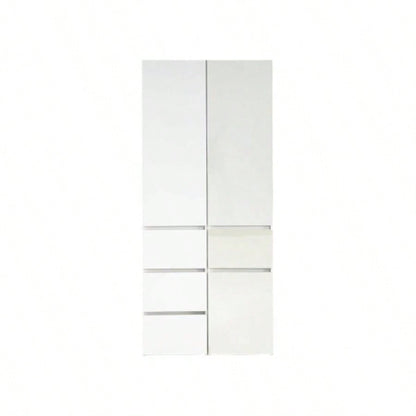 Elise Modular Wood Closet System with Mirror in White