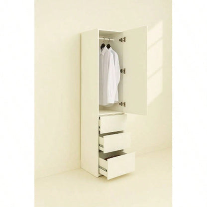 Elise Modular Wood Closet System with Mirror in White