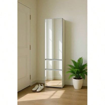 Elise Modular Wood Closet System with Mirror in White