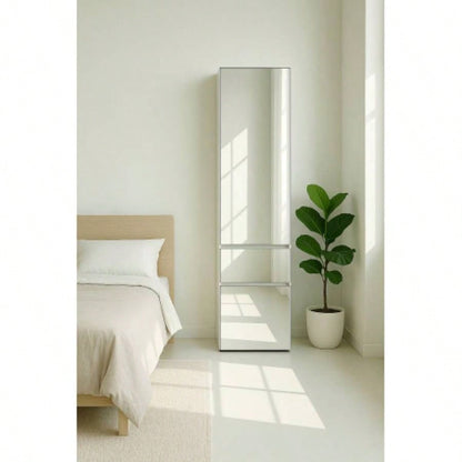Elise Modular Wood Closet System with Mirror in White
