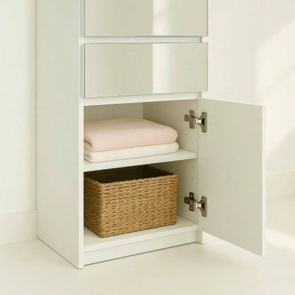 Elise Modular Wood Closet System with Mirror in White