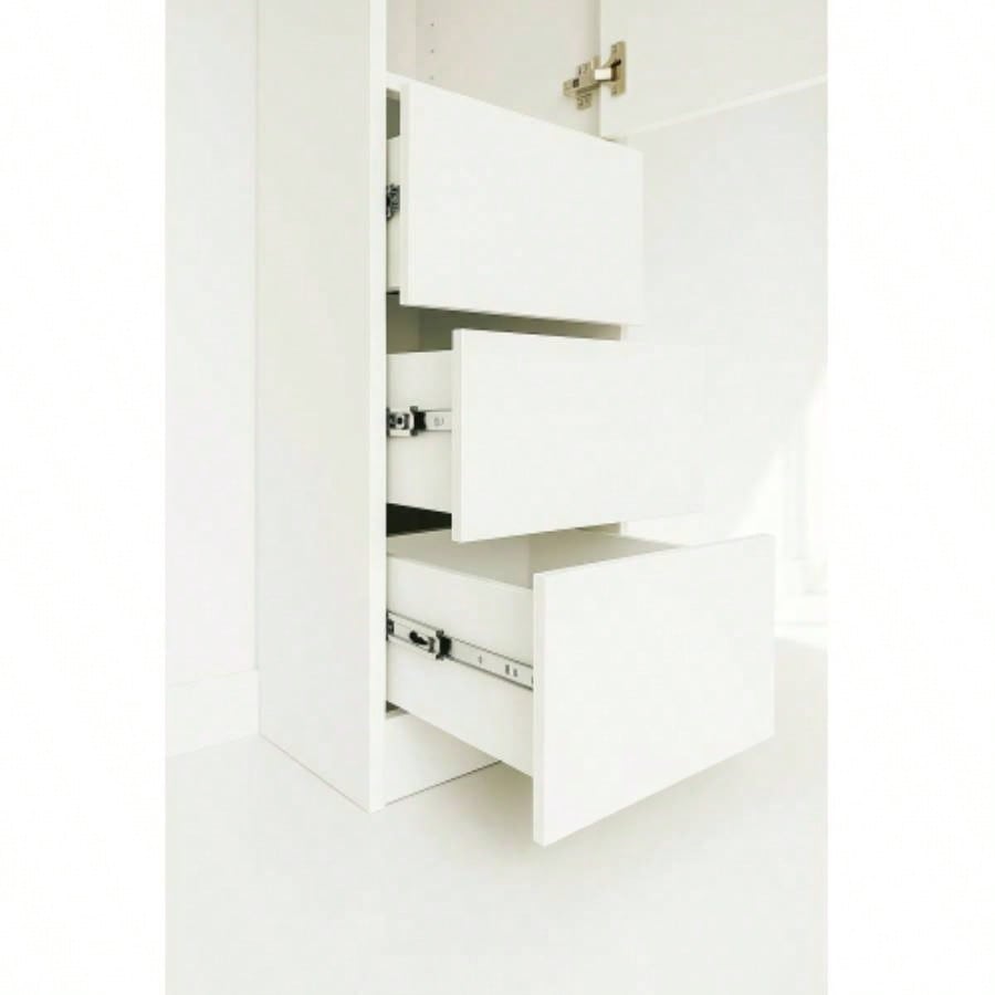 Elise Modular Wood Closet System with Mirror in White