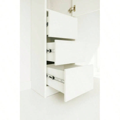 Elise Modular Wood Closet System with Mirror in White