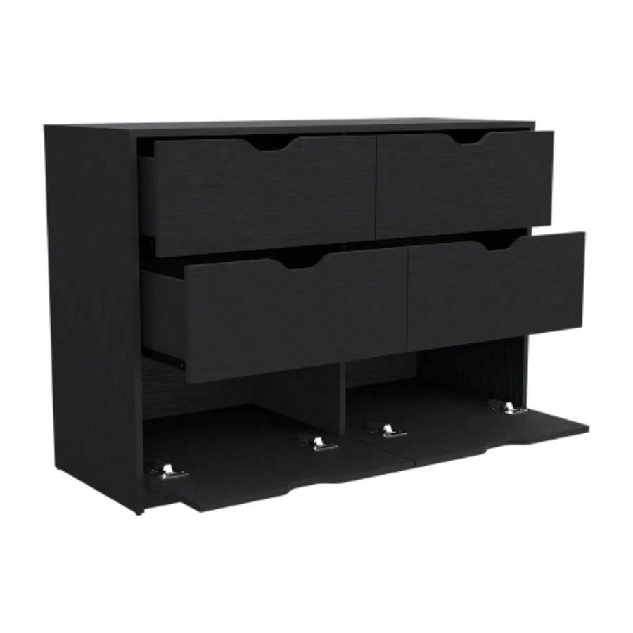Dresser Curio, Four Drawers, Black Wengue