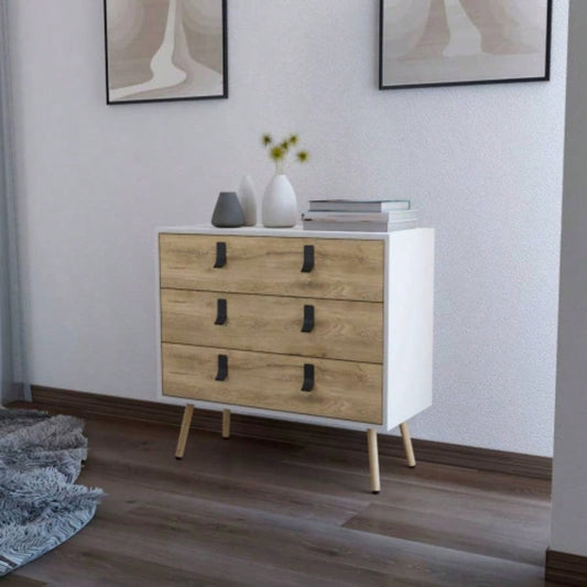 Kimball 3 - drawer Dresser, Modern Chic Storage with Wooden