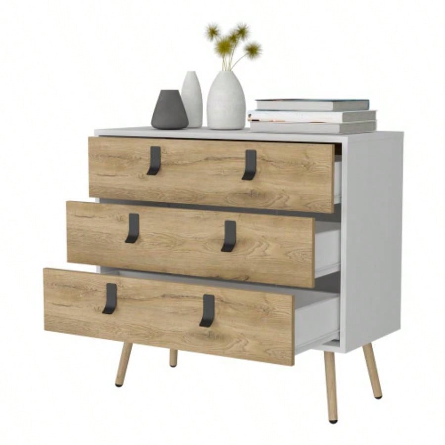 Kimball 3 - drawer Dresser, Modern Chic Storage with Wooden