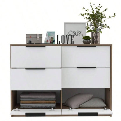 Marion Slide And Pull Dresser, Four Drawers