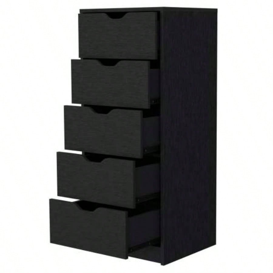 Logan Black 5 Narrow Drawer Dresser