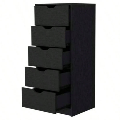 Logan Black 5 Narrow Drawer Dresser