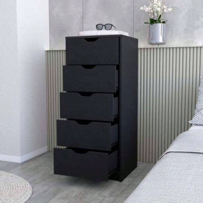 Logan Black 5 Narrow Drawer Dresser