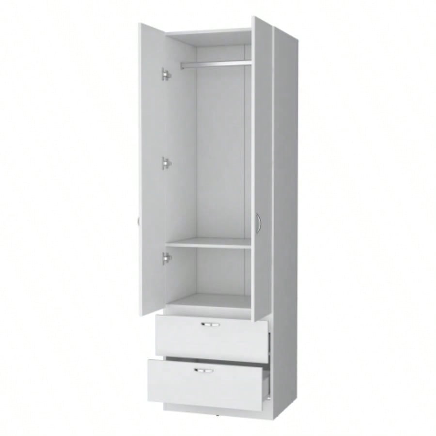 Tall Mayer Wardrobe in Melamine with Two Doors and Two Drawers