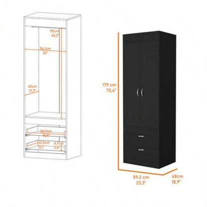 Armoire, One Large Cabinet, Two Drawers