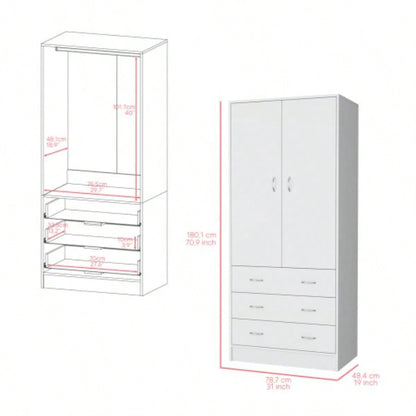 Armoire Ramey, Bedroom, White