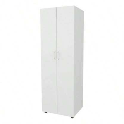 FM FURNITURE Pisinemo Armoire with 2 Doors and Hanging Rod, White