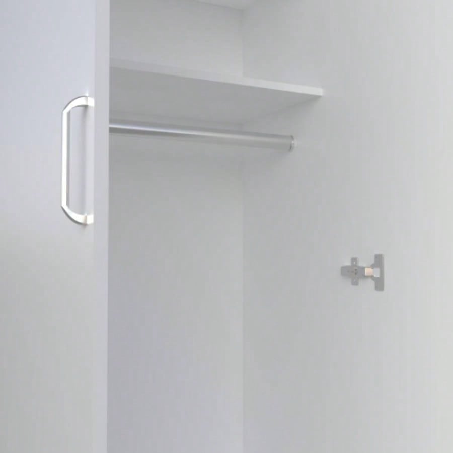 FM FURNITURE Pisinemo Armoire with 2 Doors and Hanging Rod, White