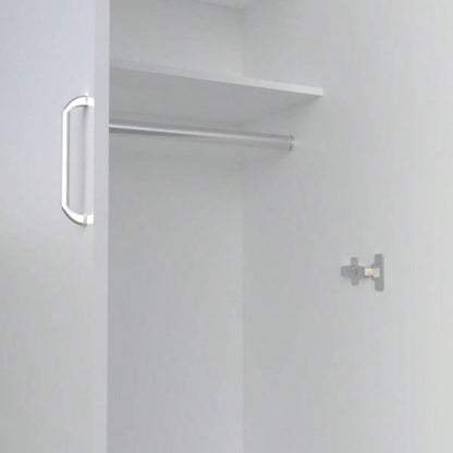 FM FURNITURE Pisinemo Armoire with 2 Doors and Hanging Rod, White