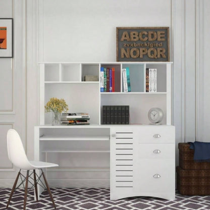 Home Office Computer Desk with Hutch, Antiqued Black