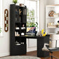 Home Office Computer Desk with Hutch, Antiqued Black
