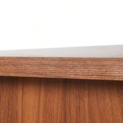 55.1L, Walnut Home Office L - Shaped Executive Desk, Height Adjustable Desk with Storage Drawers and Cabinet