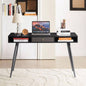 Mid Desk, Modern Writing Study Desk with Drawers, Multifunctional Home Office Computer Desk Walnut+Dark