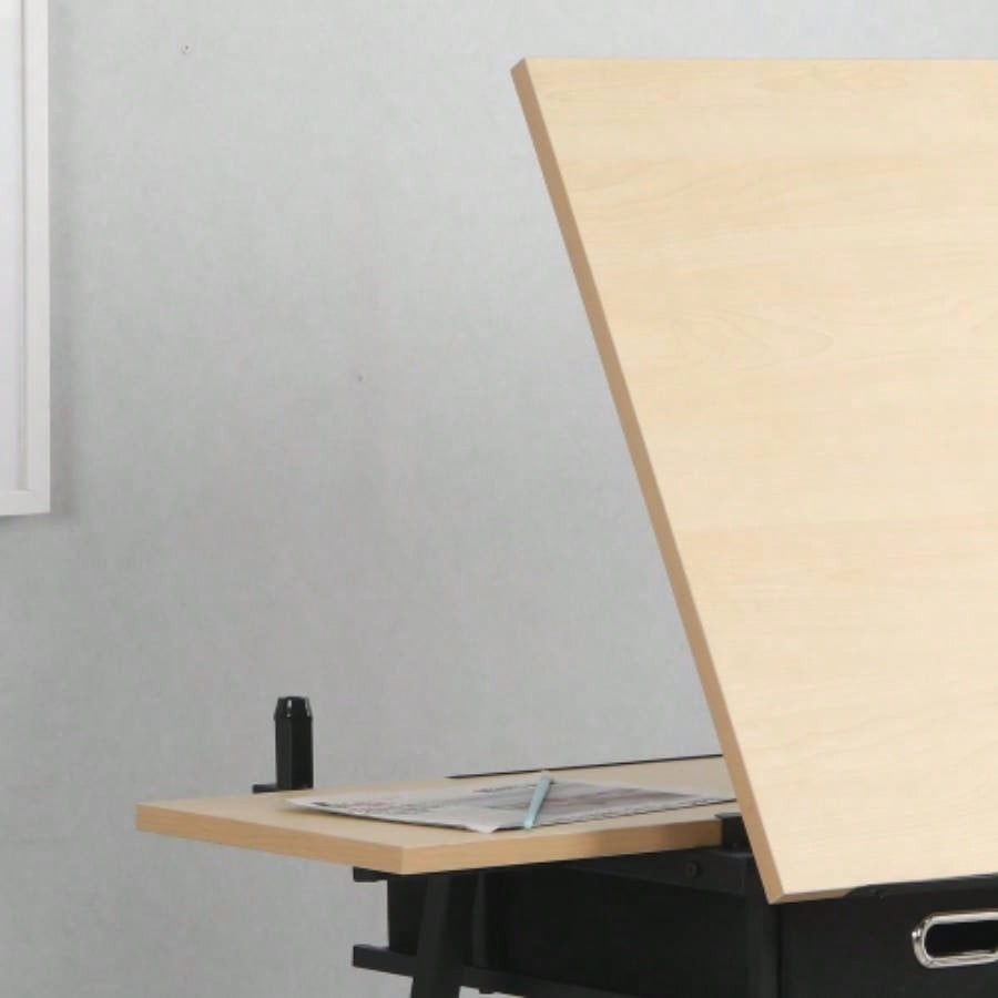 adjustable drawing drafting table desk with 2 drawers home office and school with stoolwood