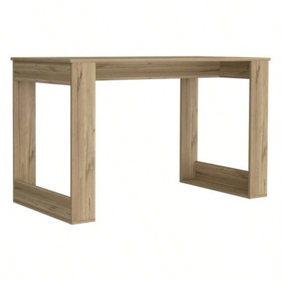 Writing Desk with Ample Workstation and Sturdy, Light Oak