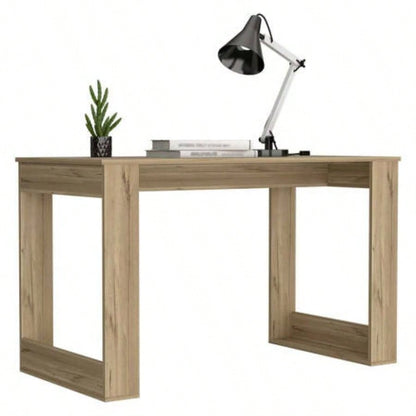 Writing Desk with Ample Workstation and Sturdy, Light Oak
