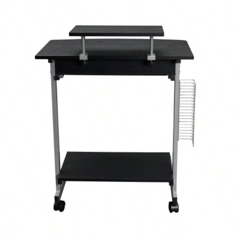 Techni Mobili Compact Computer Cart With Storage, Espresso