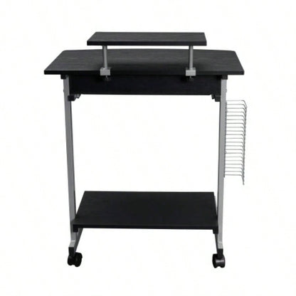 Techni Mobili Compact Computer Cart With Storage, Espresso
