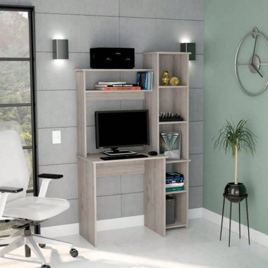Desk Logan, Five Cubbies, Light Gray