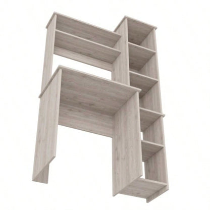 Desk Logan, Five Cubbies, Light Gray