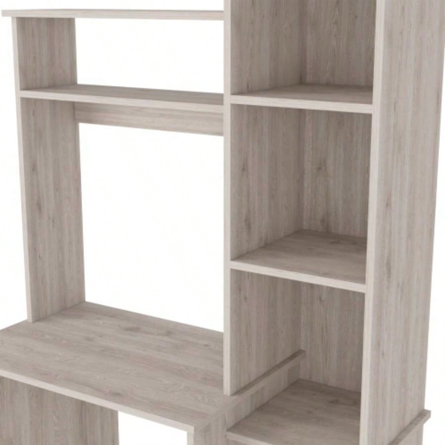 Desk Logan, Five Cubbies, Light Gray