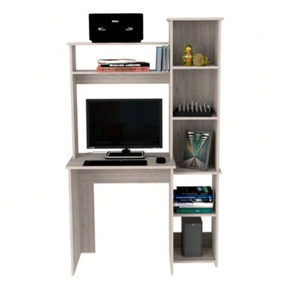 Desk Logan, Five Cubbies, Light Gray