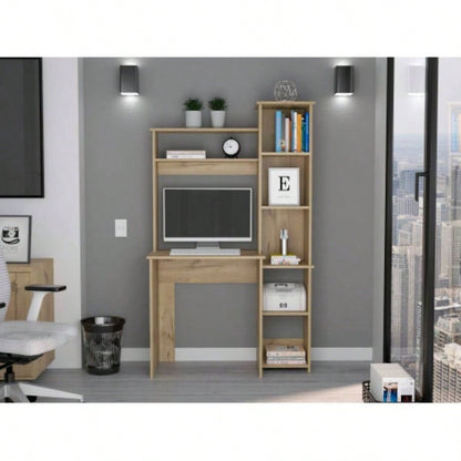 Desk Logan, Five Cubbies, Light Gray