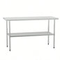 Stainless Steel Table 24x 60 Inches Metal Prep Table with Adjustable Undershelf, Stainless Table Commercial Kitchen, Outdoor, Restaurant, Hotel Garage
