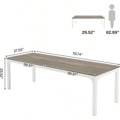 78. Long 2 - Person Computer Desk, Double Workstation Home Office, Modern Collaborative Desk with Heavy - Duty Steel, Oak White