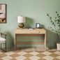 Modern Curved Waterfall Desk with Drawers - Oak