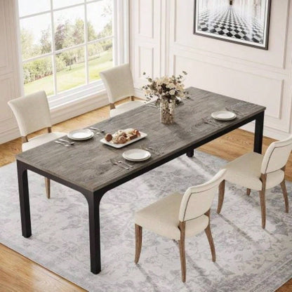 78. Long 2 - Person Computer Desk, Double Workstation Home Office, Modern Collaborative Desk with Heavy - Duty Steel, Oak White