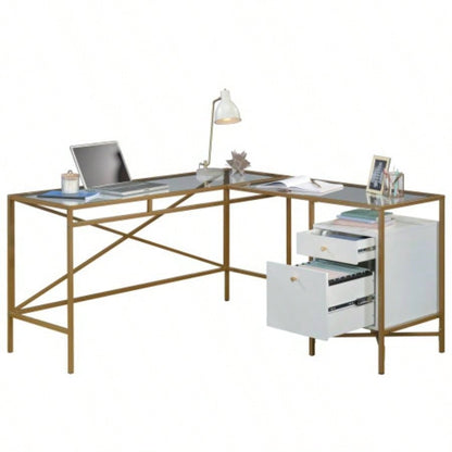 L - Shaped Desk, White