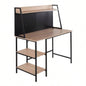Geo Shelf Contemporary Desk in Black Steel and Natural Wood by LumiSource