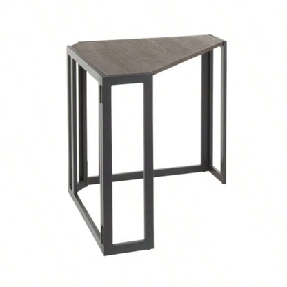 Roman Industrial Corner Desk in Black Metal and Espresso by LumiSource