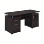 Computer Desk with 2 Drawers and Cabinet in Cappuccino