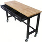 60in Work, Workbench with Drawer Storage, Heavy Duty Wood Work Table with Wheels Garage Home Office