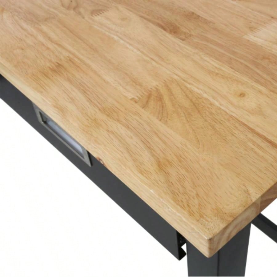 60in Work, Workbench with Drawer Storage, Heavy Duty Wood Work Table with Wheels Garage Home Office