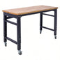 60in Work, Workbench with Drawer Storage, Heavy Duty Wood Work Table with Wheels Garage Home Office