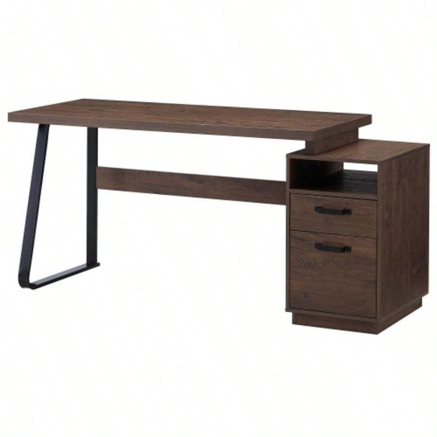 Home Office Computer Desk with Drawers/Hanging Letter - size Files, 65 inch Writing Study Table with Drawers