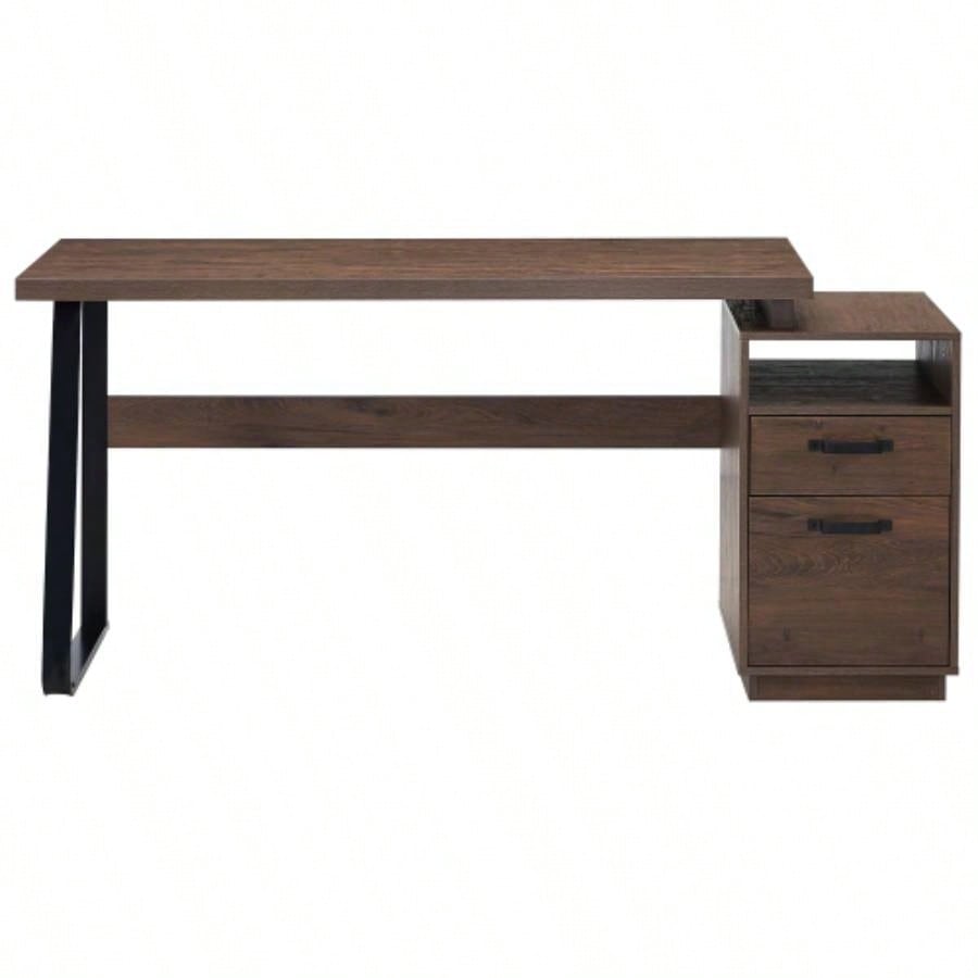 Home Office Computer Desk with Drawers/Hanging Letter - size Files, 65 inch Writing Study Table with Drawers