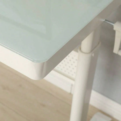 48x 24 Inches Tempered Glass Standing Desk with Metal Drawer, Adjustable Height Stand up Desk, Sit Stand Home Office Desk, Ergonomic Workstation