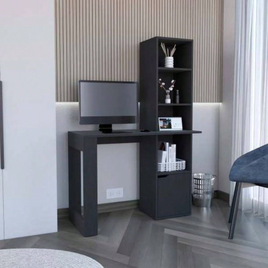 Writing Desk With Bookcase and Cabinet, White